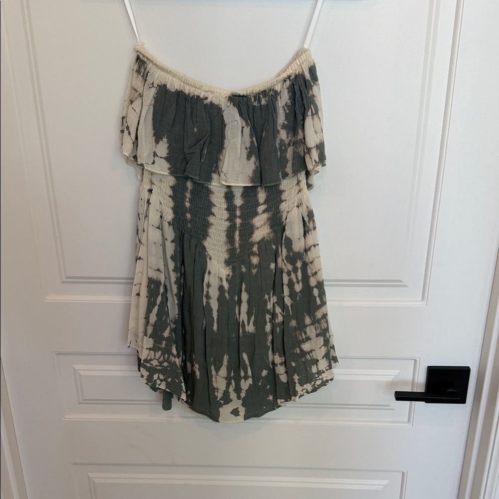 Promesa Grey and Cream Tie-Dye Romper